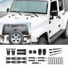 For 2007-2018 Jeep Wrangler JK 4-Door Version Full Set Exterior Decoration Hinges Trims Cover Kit (31 pcs) RT-TCZ