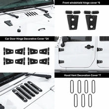 For 2007-2018 Jeep Wrangler JK 4-Door Version Full Set Exterior Decoration Hinges Trims Cover Kit (31 pcs) RT-TCZ