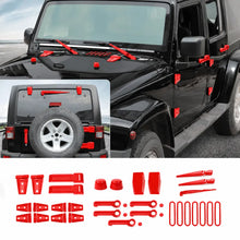 For 2007-2018 Jeep Wrangler JK 4-Door Version Full Set Exterior Decoration Hinges Trims Cover Kit (31 pcs) RT-TCZ