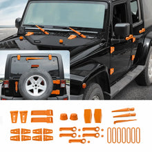 For 2007-2018 Jeep Wrangler JK 4-Door Version Full Set Exterior Decoration Hinges Trims Cover Kit (31 pcs) RT-TCZ