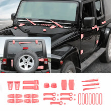 For 2007-2018 Jeep Wrangler JK 4-Door Version Full Set Exterior Decoration Hinges Trims Cover Kit (31 pcs) RT-TCZ