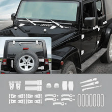 For 2007-2018 Jeep Wrangler JK 4-Door Version Full Set Exterior Decoration Hinges Trims Cover Kit (31 pcs) RT-TCZ