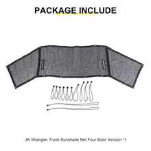 For 2007-2018 Jeep Wrangler JK 4-Door Version Rear Trunk Sunshade Mesh Insulation Net Cover RT-TCZ