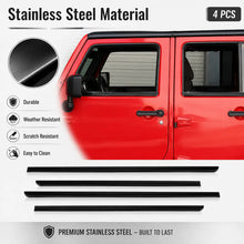 For 2007-2018 Jeep Wrangler JK Car Window Sill Strip Trims Cover Kit (4 pcs) RT-TCZ