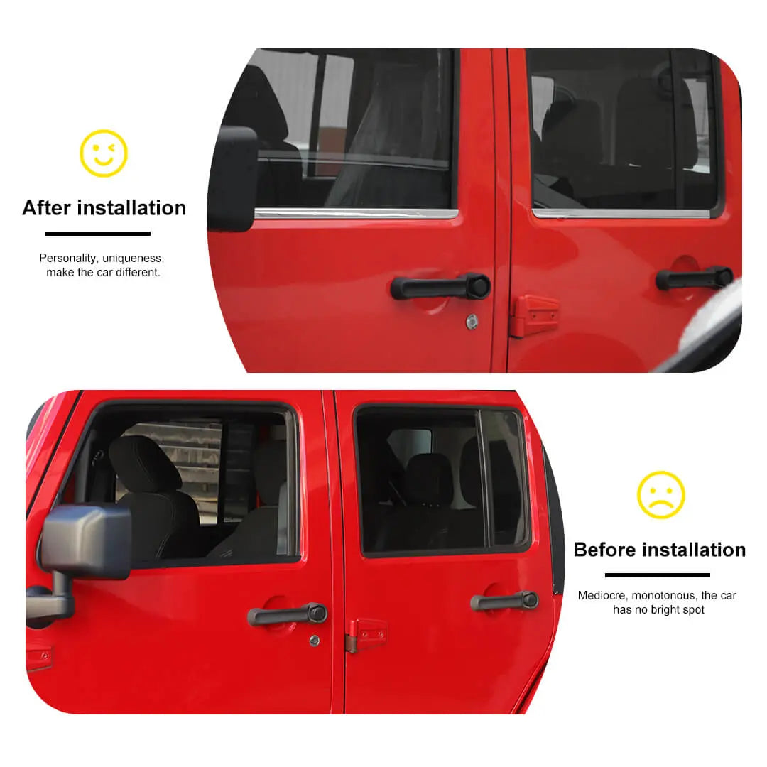 For 2007-2018 Jeep Wrangler JK Exterior Car Window Body Trim Strip ...