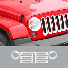 For 2007-2018 Jeep Wrangler JK Front Grille Insert & Angry Eyes Headlight Bezels Trim RT-TCZ