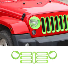 For 2007-2018 Jeep Wrangler JK Front Grille Insert & Angry Eyes Headlight Bezels Trim RT-TCZ