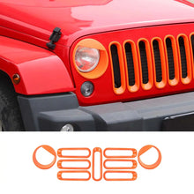 For 2007-2018 Jeep Wrangler JK Front Grille Insert & Angry Eyes Headlight Bezels Trim RT-TCZ