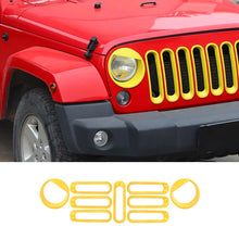 For 2007-2018 Jeep Wrangler JK Front Grille Insert & Angry Eyes Headlight Bezels Trim RT-TCZ