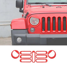 For 2007-2018 Jeep Wrangler JK Front Grille Insert & Angry Eyes Headlight Bezels Trim RT-TCZ