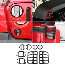 For 2007-2018 Jeep Wrangler JK Front Headlight & Eyebrow Turn Signal Rear Tail light Cover Guard Trim Kit RT-TCZ
