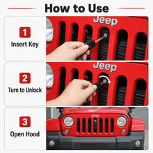 For 2007-2018 Jeep Wrangler JK Hood Lock Anti-Theft Invisible Lock Kit Latch Assembly With Keys RT-TCZ