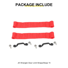 For 2007-2018 Jeep Wrangler JK Interior Car Door Limiting Strap Limit Stop Kit (4 pcs) RT-TCZ