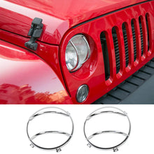 For 2007-2018 Jeep Wrangler JK Iron Front Headlight Lamp Protector Trim Guard RT-TCZ