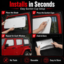 For 2007-2018 Jeep Wrangler JK JKU 4-Door, 8PCs Heat Insulation Windshield Full Window Sunshade Sunscreen Visor RT-TCZ