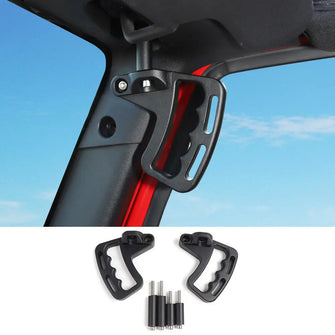 For 2007-2018 Jeep Wrangler JK JKU Front Grab Handles Aluminum Alloy Grab Bars, Black RT-TCZ