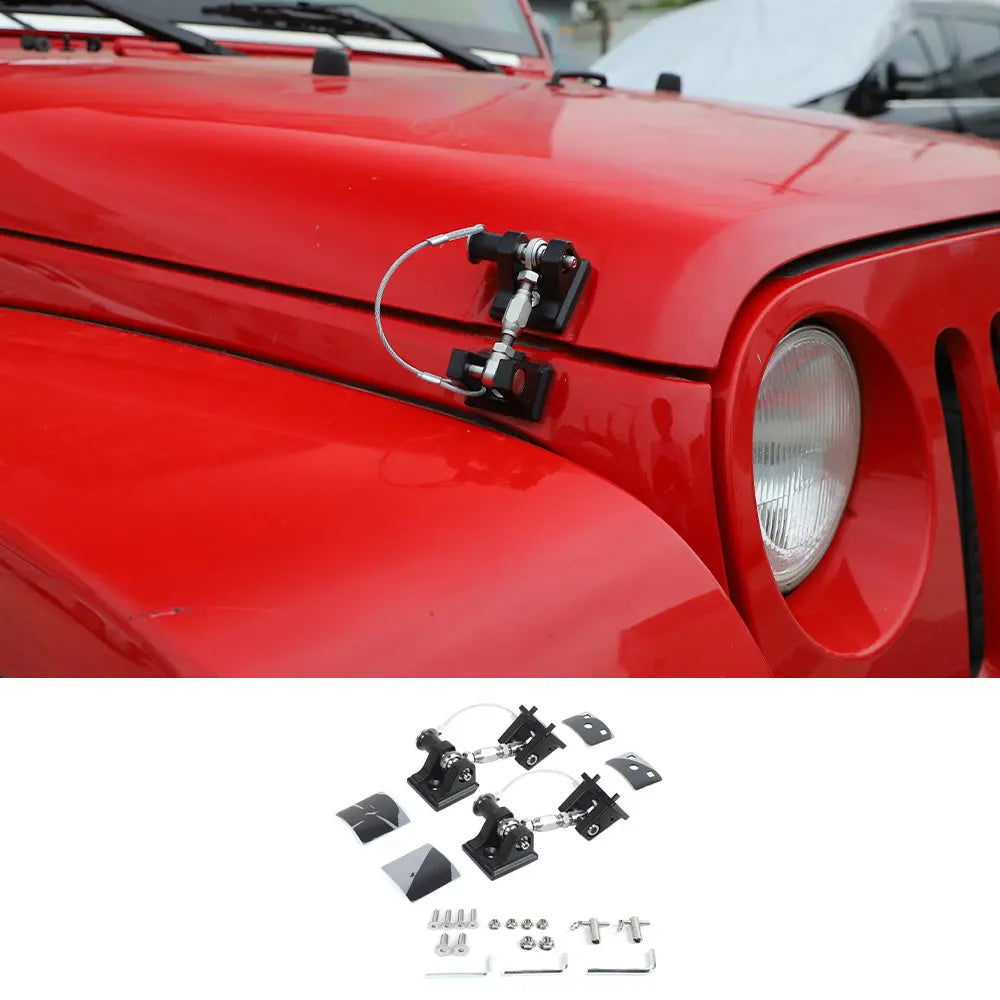 Pair Black Aluminum Hood Lock Latch Catch Kit For Jeep Wrangler JK JL Pair Black Aluminum Hood Lock Latch Catch Kit For Jeep Wrangler JK JL