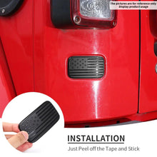 For 2007-2018 Jeep Wrangler JK Left Tail Light Lamp Lower Trim & Rubber Stopper Plugs USA Flag RT-TCZ
