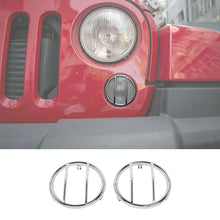 For 2007-2018 Jeep Wrangler JK Pair Fog Light Turn Signal Lamp Guard Trim RT-TCZ