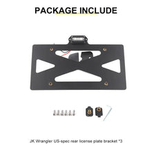 For 2007-2018 Jeep Wrangler JK Rear License Plate Seat Bracket Accessories RT-TCZ