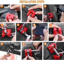 For 2007-2018 Jeep Wrangler JK  Stainless Steel Latch Hood Catch Kit (Red) RT-TCZ