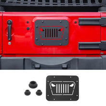 For 2007-2018 Jeep Wrangler JK Tailgate Spare Tire Carrier Delete Filler Plate Vent Cover Plate Trim & Rubber Plug RT-TCZ