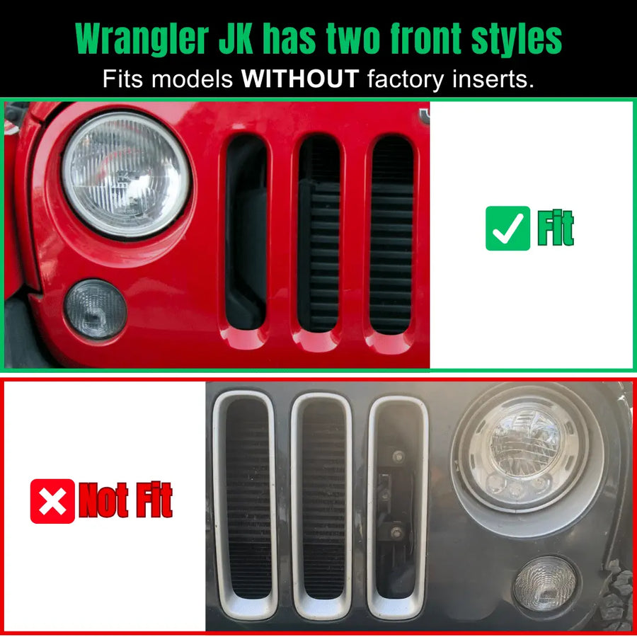 For 2007-2017 Jeep Wrangler JK Upgrade Front Honeycomb Mesh Grille