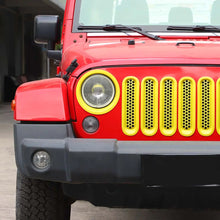 For 2007-2018 Jeep Wrangler JK Upgrade Front Honeycomb Mesh Grille+Front Headlight Inserts Trim Bezels RT-TCZ