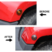 For 2007-2018 Jeep Wrangler JK Wheel Eyebrow Smoked Turn Signal Light Covers Trim RT-TCZ