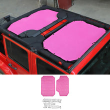 For 2007-2018 Jeep Wrangler JKU 4 Door Front & Rear Mesh Bikini Top Sunshade – UV Protection Soft Roof Cover RT-TCZ