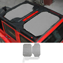 For 2007-2018 Jeep Wrangler JKU 4 Door Front & Rear Mesh Bikini Top Sunshade – UV Protection Soft Roof Cover RT-TCZ