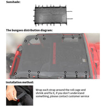For 2007-2018 Jeep Wrangler JKU, 4 Doors Leather Soft Top Sunshade Mesh Full Length Mesh Sun Shade UV Blocker Mesh Screen Sunshade RT-TCZ