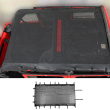 For 2007-2018 Jeep Wrangler JKU, 4 Doors Leather Soft Top Sunshade Mesh Full Length Mesh Sun Shade UV Blocker Mesh Screen Sunshade RT-TCZ