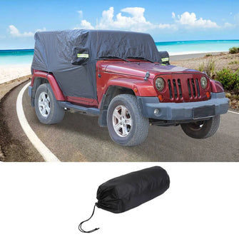 For 2007+ Jeep Wrangler JK JL 2Door Car Cover Waterproof Black Dust UV Protection RT-TCZ