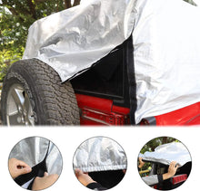 For 2007+ Jeep Wrangler JK JL 4 Door Car Rain Sunshade Cover Windproof Dustproof Scratch Resistant Outdoor UV Protection Auto Cover RT-TCZ