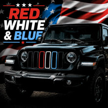 For 2007+ Jeep Wrangler JL & Gladiator JT & JK Front Grille Inserts Trim Red White Light Blue 3 Pieces RT-TCZ