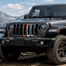 For 2007+ Jeep Wrangler JL & Gladiator JT & JK Front Grille Inserts Trim Red White Light Blue 3 Pieces RT-TCZ