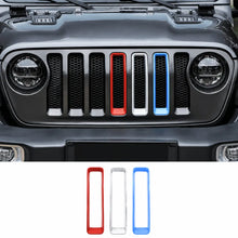 For 2007+ Jeep Wrangler JL & Gladiator JT & JK Front Grille Inserts Trim Red White Light Blue 3 Pieces RT-TCZ