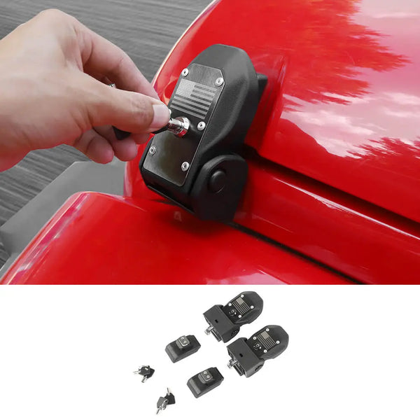 BESTAOO Anti-Theft Hood Lock For Jeep Wrangler JK (2007-2018) - Hidden Aluminum Locking Latches With 2 Keys - View #3