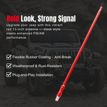 For 2007–2023 Jeep Wrangler JL JK & Gladiator JT – 13-Inch Reflex Antenna Replacement Optimized for FM/AM RT-TCZ
