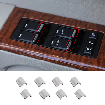 For 2008-2016 Jeep Compass/2011-2016 Patriot 8 x Window Lift Switch Button Trim Cover Sticker Chrome RT-TCZ