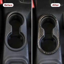 For 2010-2018 Jeep Wrangler JK JKU & Unlimited Front Water Cup Holder Trim Cover Real Carbon Fiber RT-TCZ