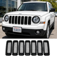 For 2011-2017 Jeep Patriot Front Mesh Grille Inserts Cover Frame Trim ABS 7pcs RT-TCZ