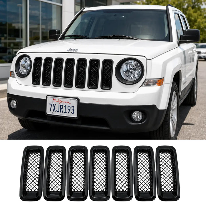 かぼすCHRER Jeep クライスラー ジープ ツナギ RT-TCZ Front Grill Mesh Grille Inserts Cover Frame Trims Kit for