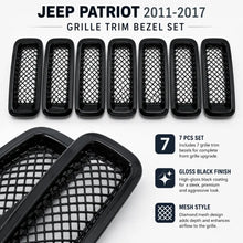 For 2011-2017 Jeep Patriot Front Mesh Grille Inserts Cover Frame Trim ABS 7pcs RT-TCZ