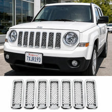 For 2011-2017 Jeep Patriot Front Mesh Grille Inserts Cover Frame Trim ABS 7pcs RT-TCZ