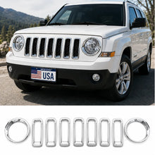 For 2011-2017 Jeep Patriot Headlight Grille Inserts Cover Frame Trim Kit ABS 9pcs RT-TCZ