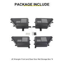 For 2011-2017 Jeep Wrangler JK Interior Front Rear Door Mesh Storage Box (4 pcs) RT-TCZ