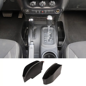 For 2011-2017 Jeep Wrangler JK JKU Gear Tray Shifter Console Side Storage Box Black 2PCS RT-TCZ