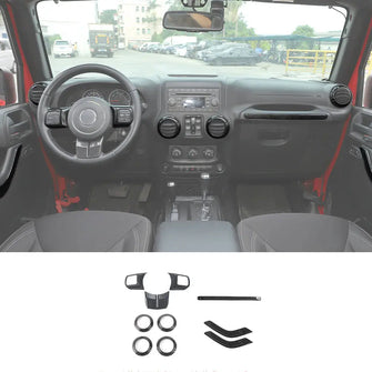 For 2011-2018 2Door Jeep Wrangler JK 10pc Full Set Interior Decor cover Trim Kit RT-TCZ